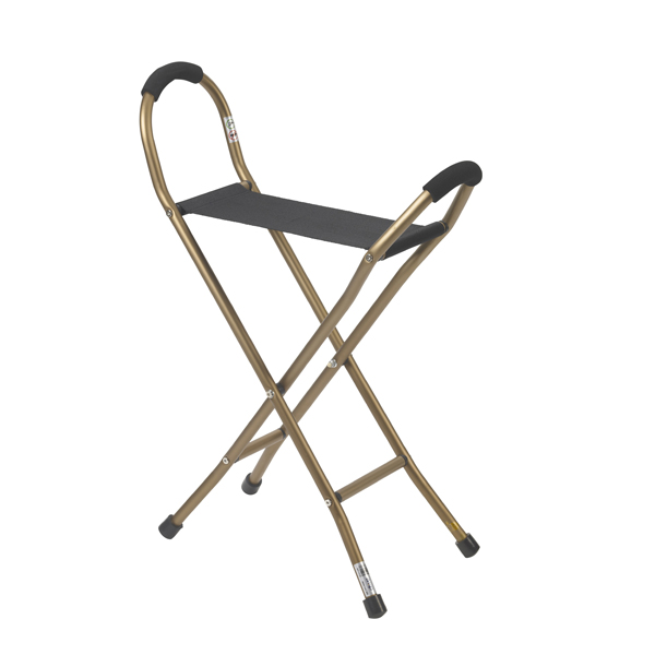 Folding Lightweight Cane with Sling Style Seat - Click Image to Close